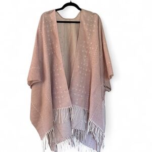 Gentle Fawn Blush and Ivory Fringe Kimono